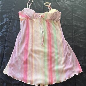 No Boundaries Multicolor Striped Mini Dress